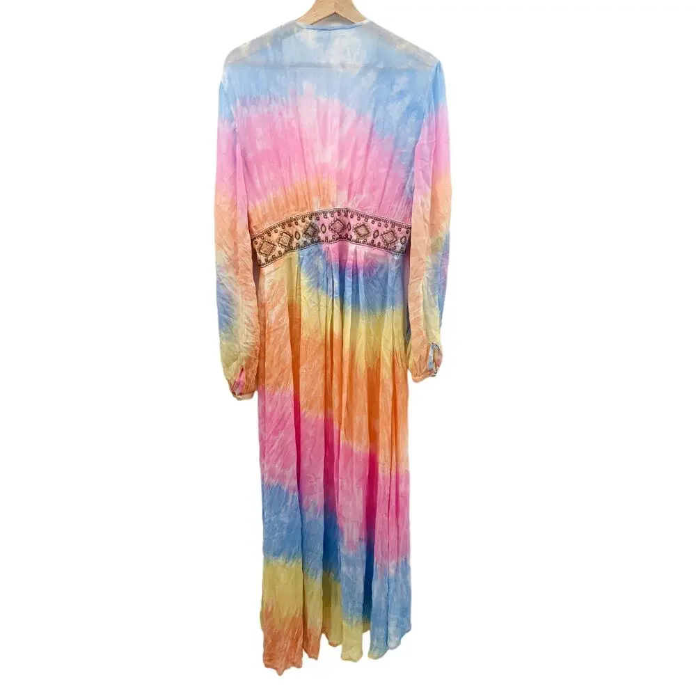 free people summer of love tie dye duster kimono